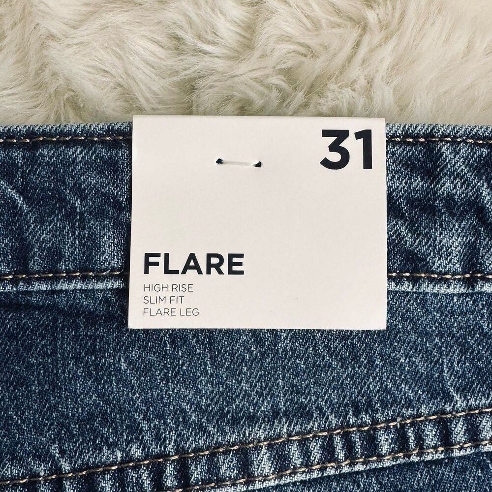 New Forever 21 Daisy Bell Flared Super High Waist Jeans 31 (31x32.5) Blue Womens - Picture 4 of 11